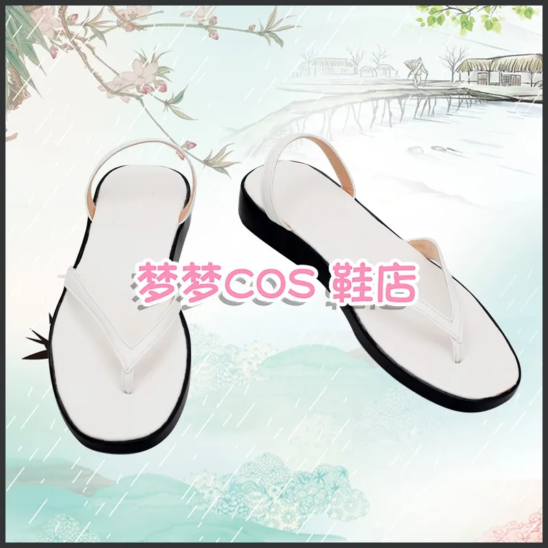 จูจุสึไคเซ็น ริโอเมน ซุคุนะ คอสเพลย์รองเท้าบู๊ทส์ฮาโลวีน คาร์นิวัล ปาร์ตี้ พร็อพ สเตจ รองเท้าแตะสีขาว