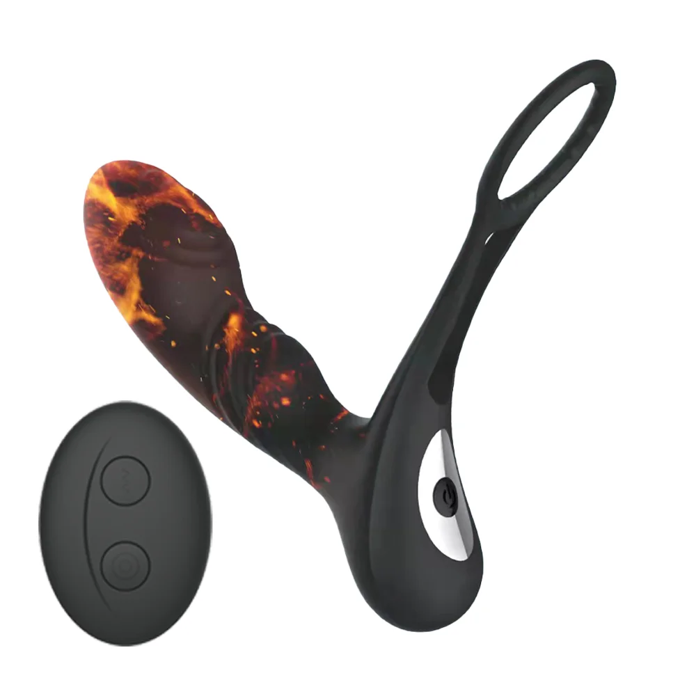 Vibrator for Man Massage Device with Double Rings and Heating for Prostate Stimulator 10 Frequency for Sex Toy Adult 18