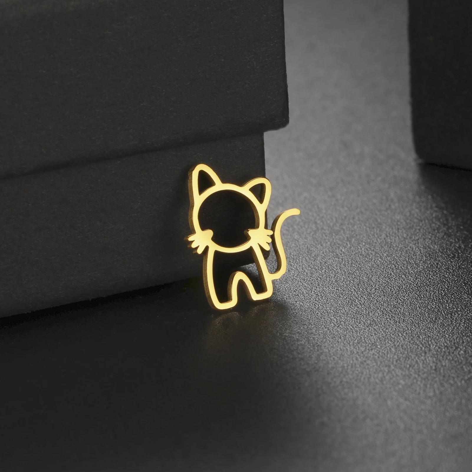 COOLTIME 5 Stück/Beutel süße Katze Edelstahl Anhänger Tier Haustier Charms für Schmuckherstellung Halskette Armbänder DIY Zubehör – Detail 3