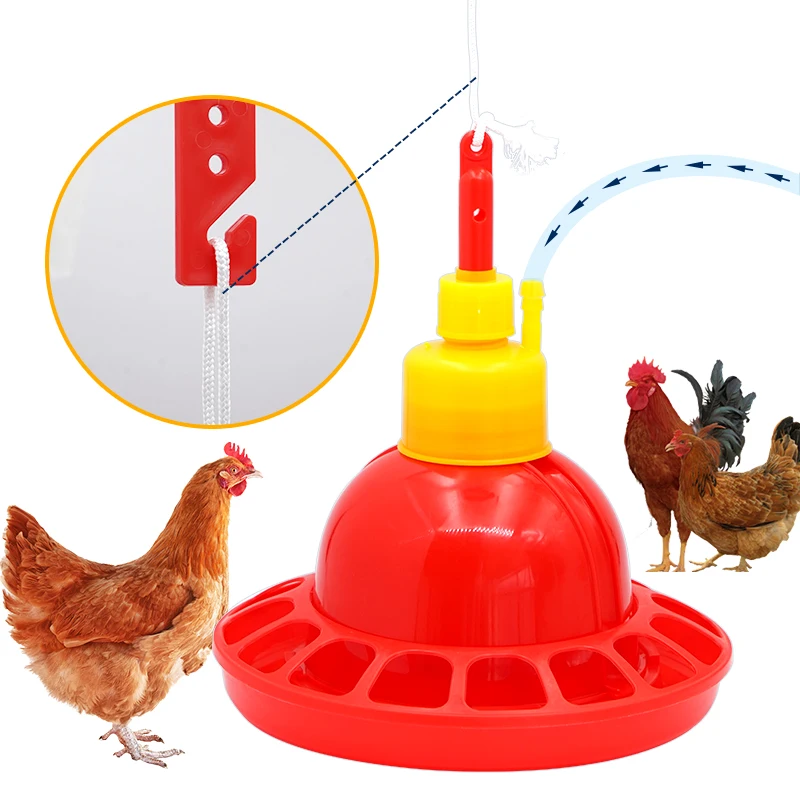 2023 New Automatic Chicken Drinking Fountain Plasson Bell Drinker Plastic Waterer Pipe Farm Animals Poultry Feeding Supplies