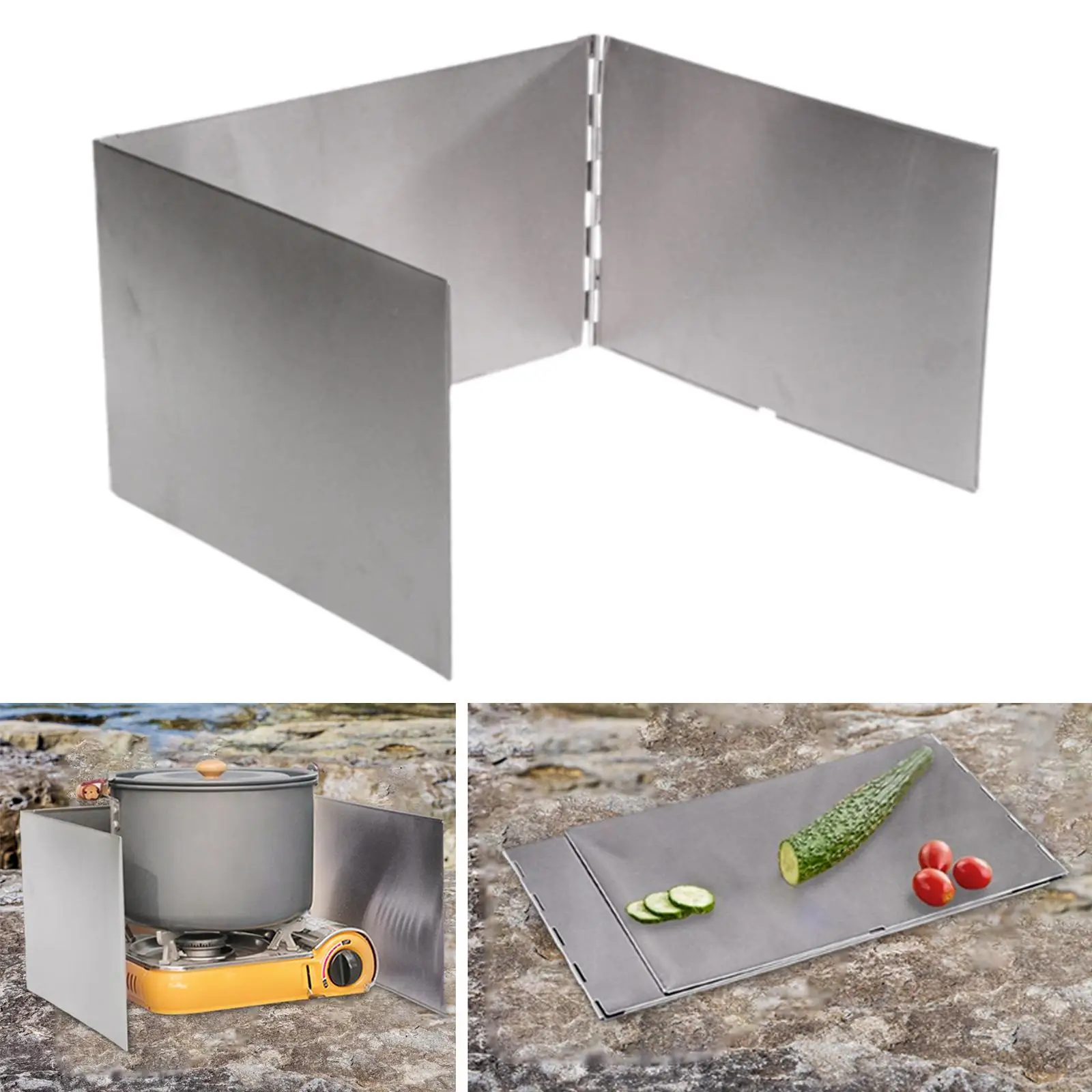 

Wind Shield Cooker BBQ Picnic Cooking Camping Grill Outdoor Stoves Windshield