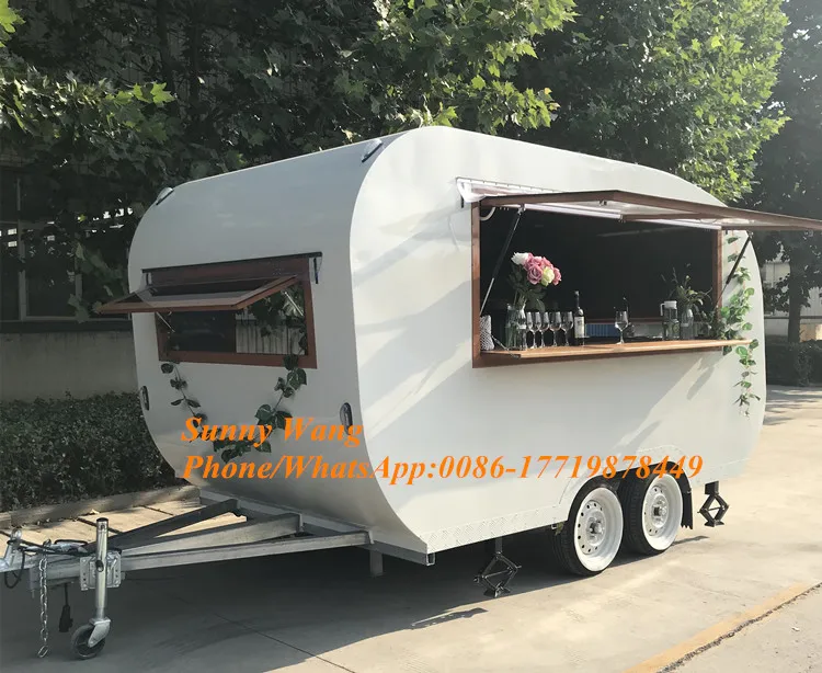 

4M Length Electric Fast Food Trailer Hot Dog Sushi Vending Cart Van For Sale