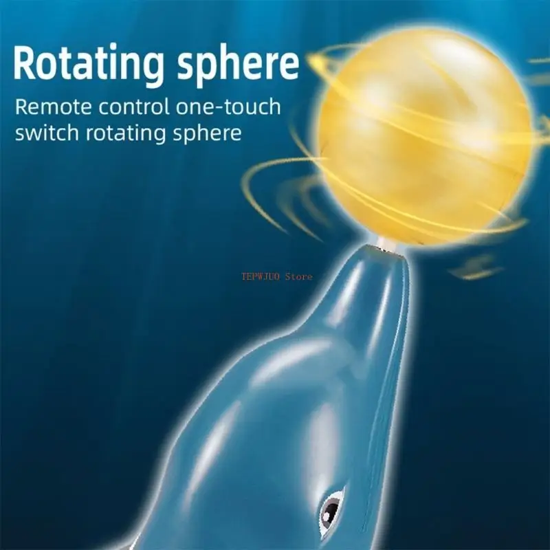 

U50F Remote Control Dolphin Boat Toy with Rotate Ball LED Boat Child Electronic Gift