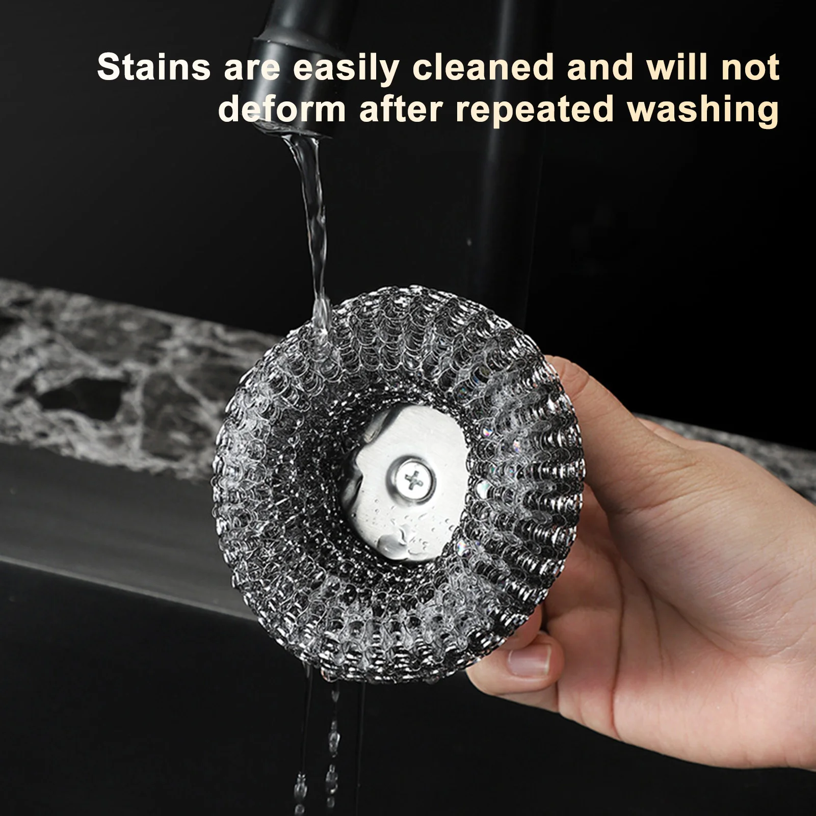Steel Wool Scrubber With Handle Stainless Steel Cleaning Brushes Cleaning Dishes Stock Pots Pans Griddles Grills