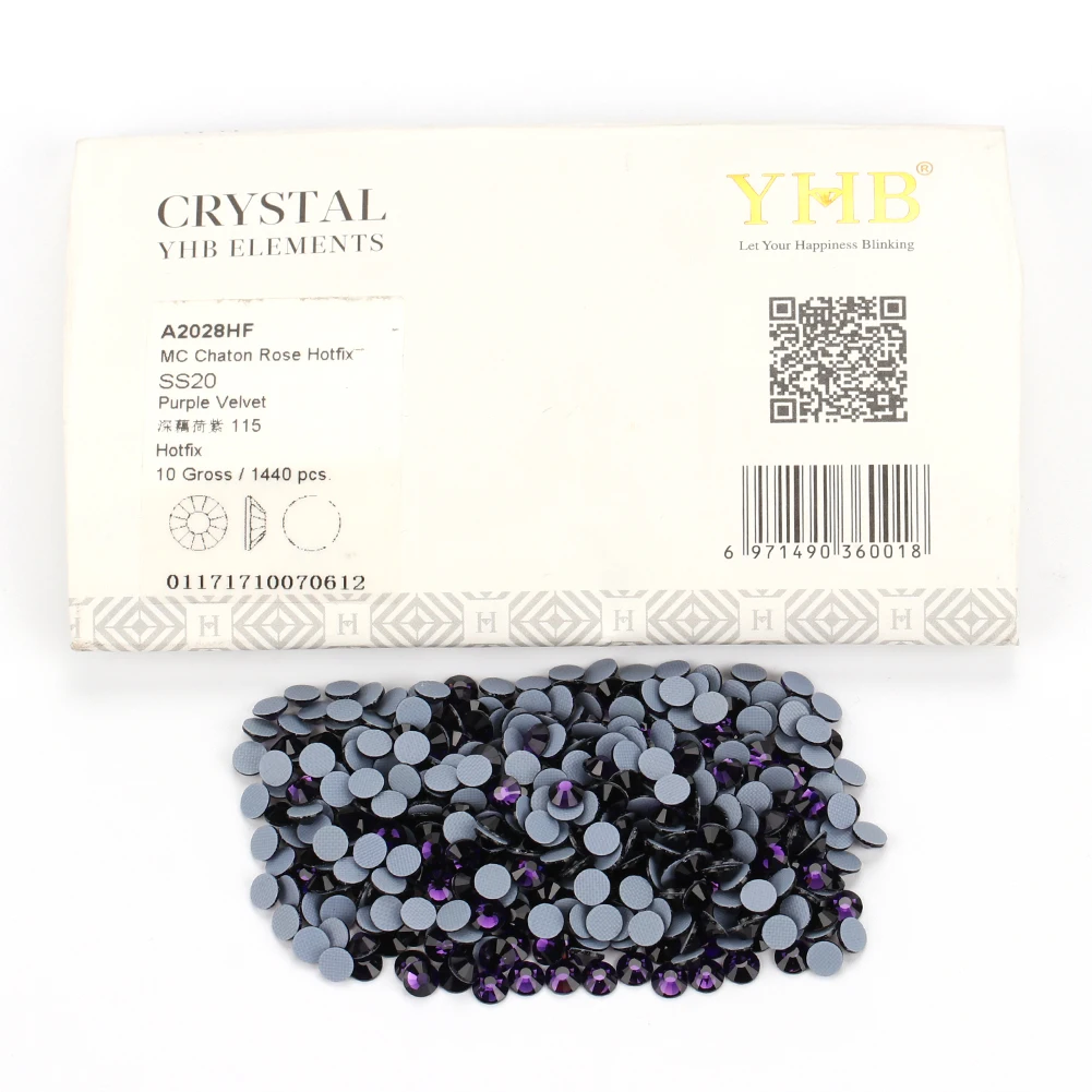 YHB Hohe Qualität Lila Farbe Flatback Hotfix Strass Für Schuhe Taschen Stoff Bekleidungs Dekoration DiY Schmuck Zubehör – Detail 7
