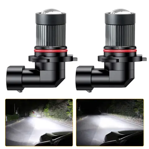 2Pcs LED H11 H8 H9 H7 Projector Mini Lens Auto Car Headlight Fog Bulbs 6000K Fog Lamp Day Running Light 12V