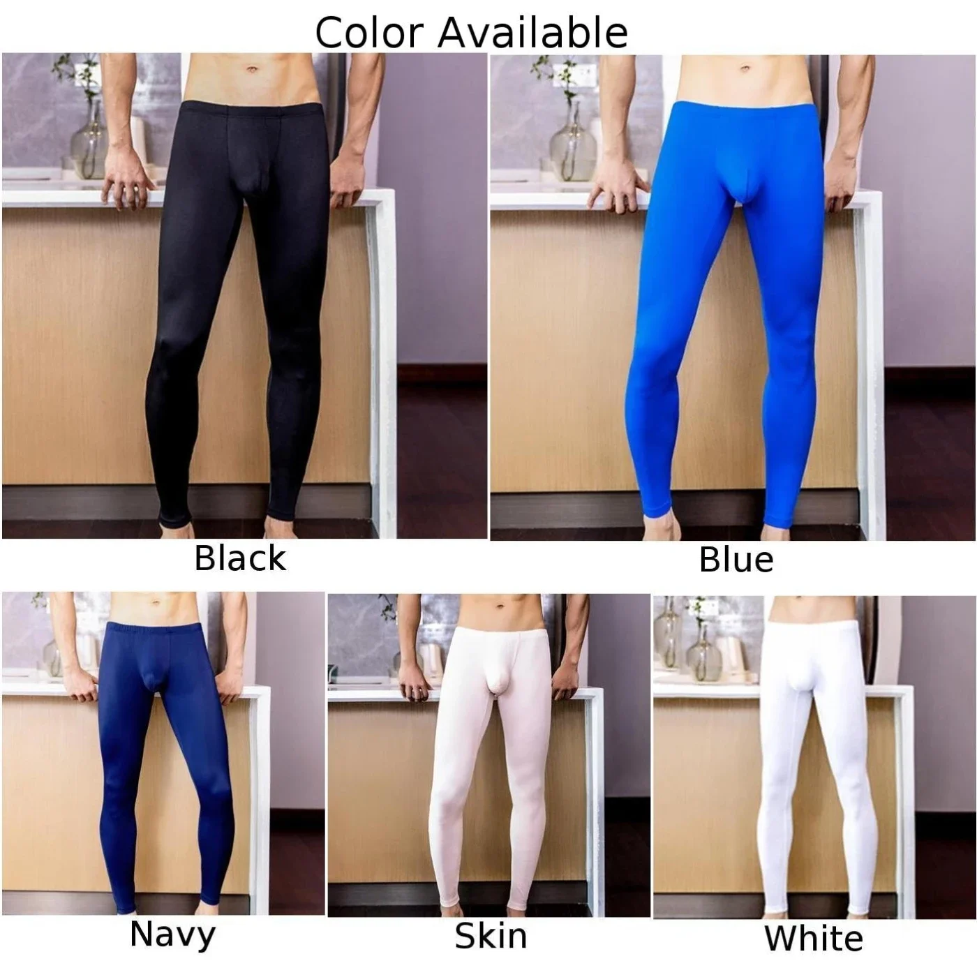 Calça confortável de pijama masculina, calça lounge sexy de cintura média sólida, material térmico, construção forte para uso doméstico