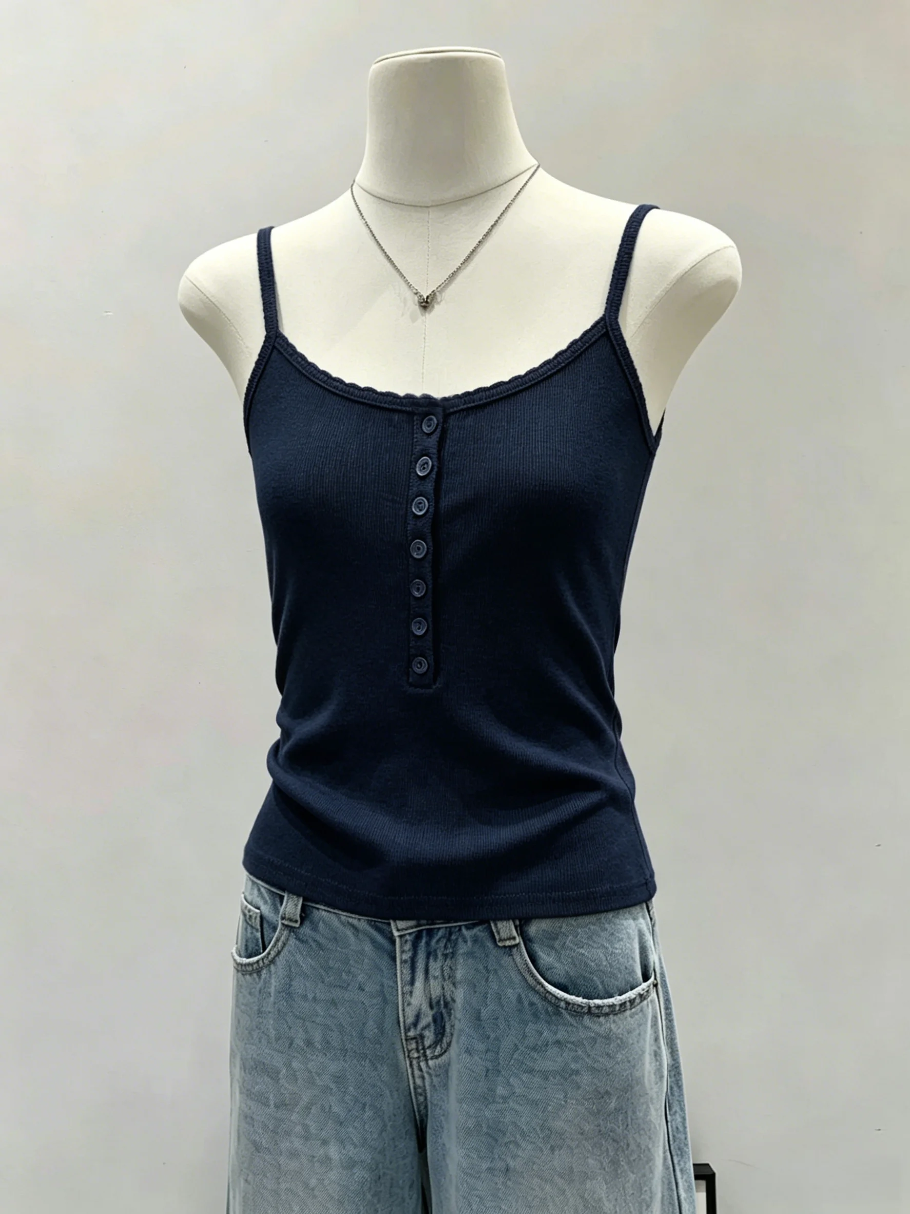 Women's Slim Fit Cotton Button down Tank Top Summer Base Layer Shirt Innerwear Outerwear Casual Simple Style plus Size