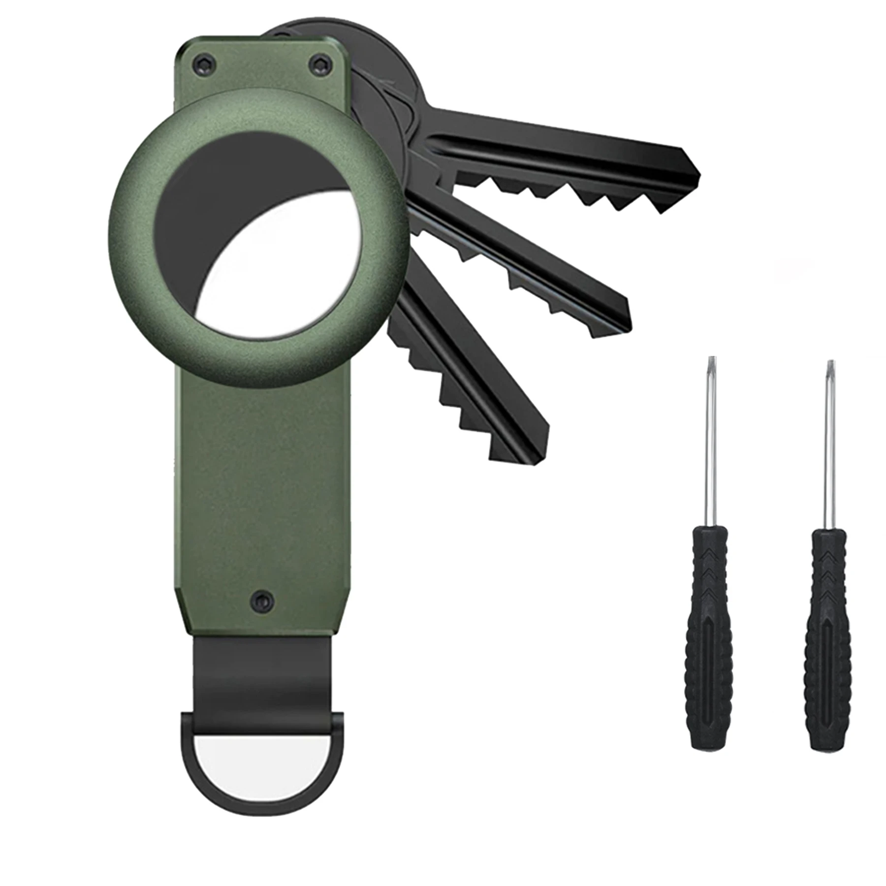 NONE Schlüssel-Organizer, kompakter Halter, Metall-Schlüsselanhänger, minimalistischer Schlüsseletui-Halter für Schlüsselanhänger, sichert 2–6 Schlüssel 10