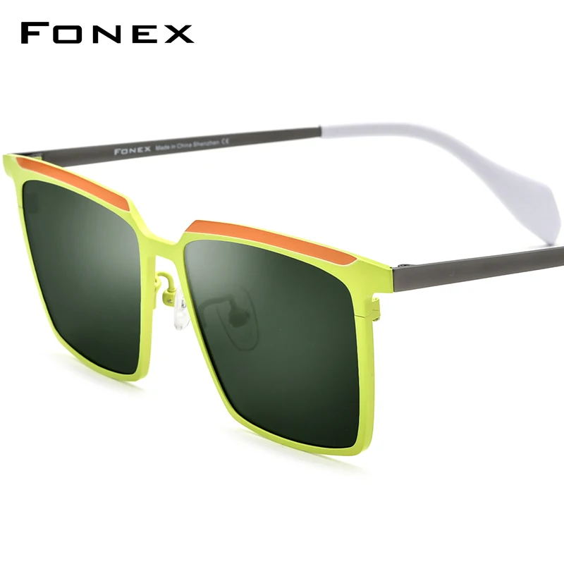 

FONEX Pure Titanium Sunglasses Men Fashion Retro Square High Quality Polarized UV400 Sun Glasses 2024 New Women Shades F85790T