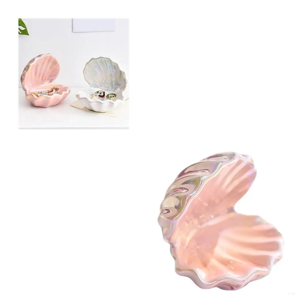 

Attractive Shell Ring Holder Ceramic Decorative Tray For Wedding Decors