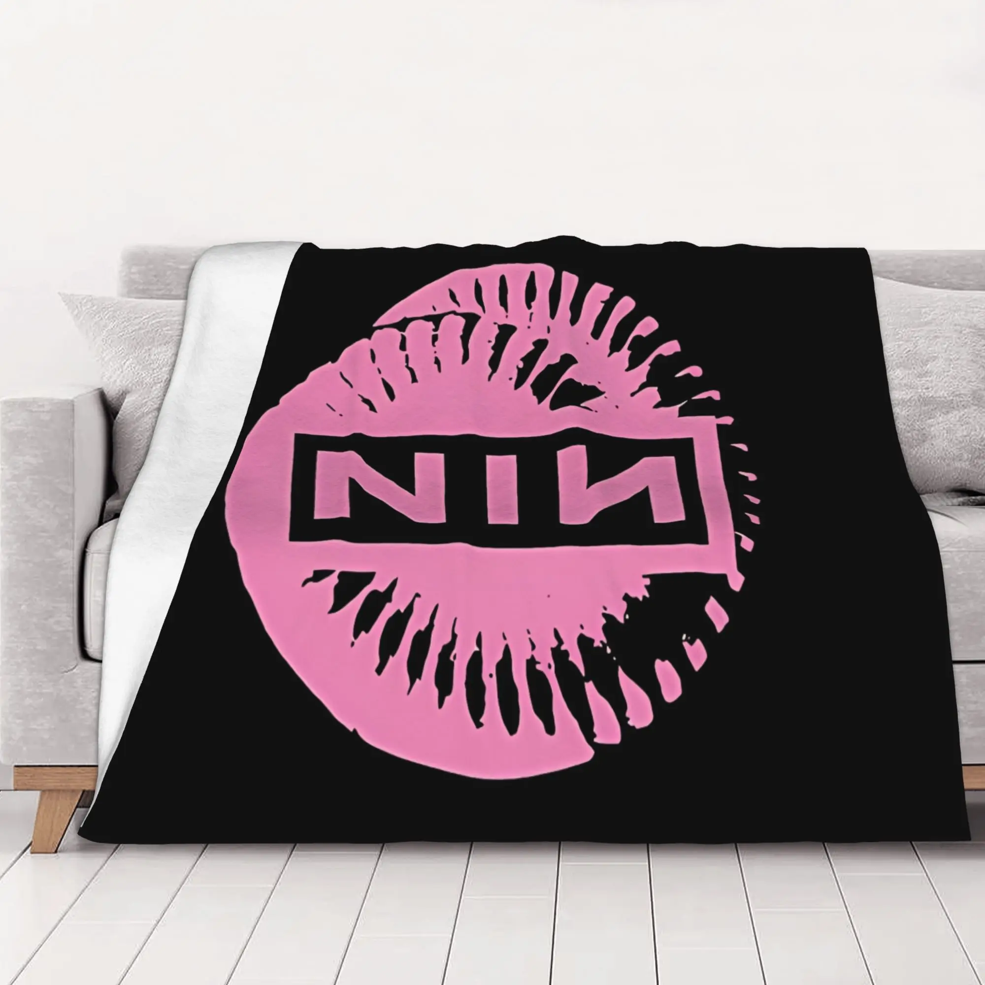 1PC Labrin N1N Nine Inch Nails NIN home room decorations Winter Blankets for Adults Bedding Home Interior Sofa Knee