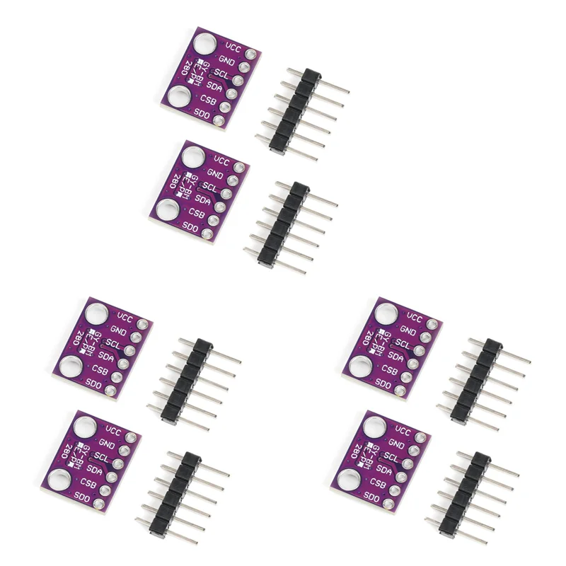 

AA60-6PCS BME280 3,3 В сенсорный модуль датчика атмосферного давления, температуры и влажности I2C SPI Breakout GY-BME280