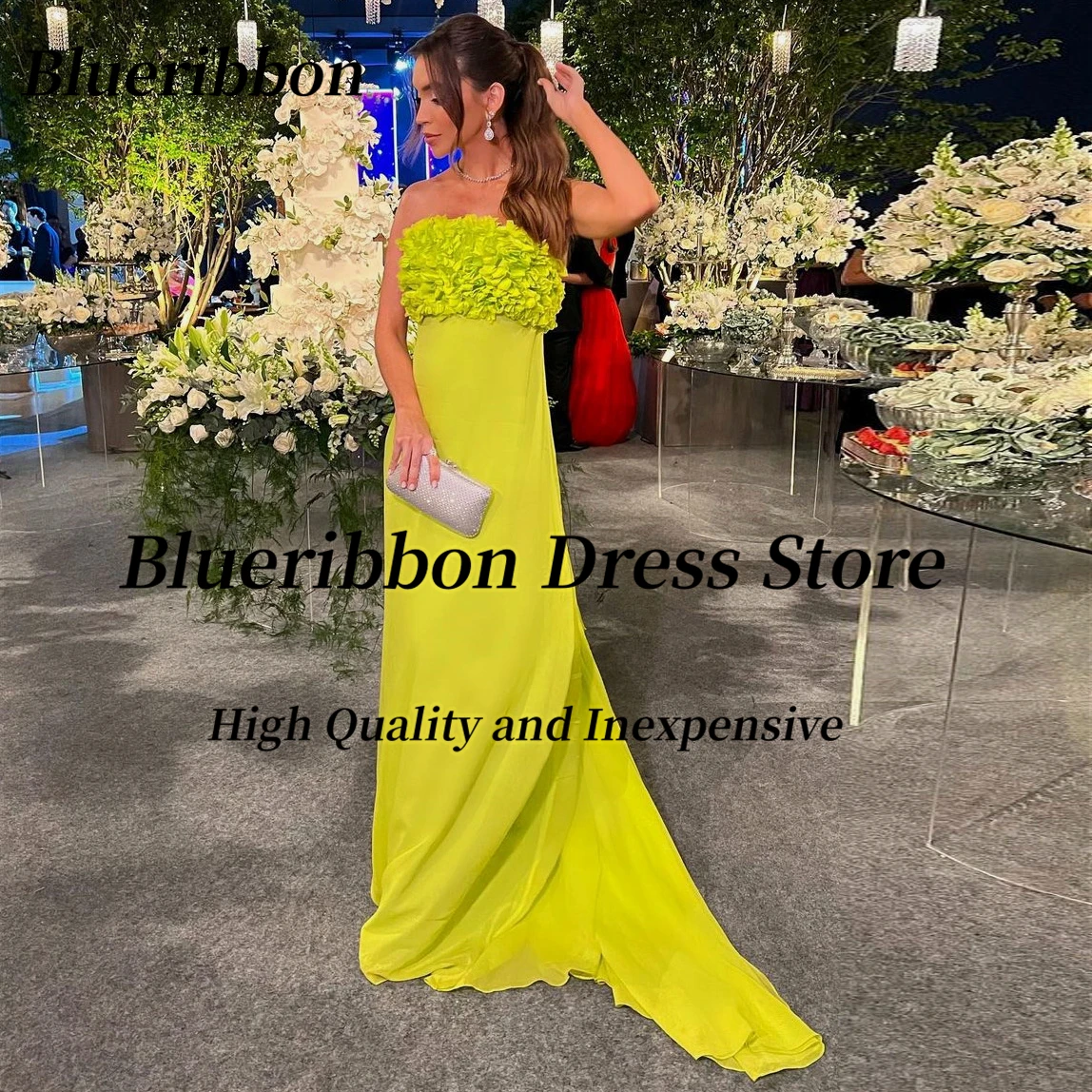 

Blueribbon Birthday Party Ladies Wear Strapless Prom Dresses Sexy Backless Wedding Guests Formal Evening Banquet Gowns
