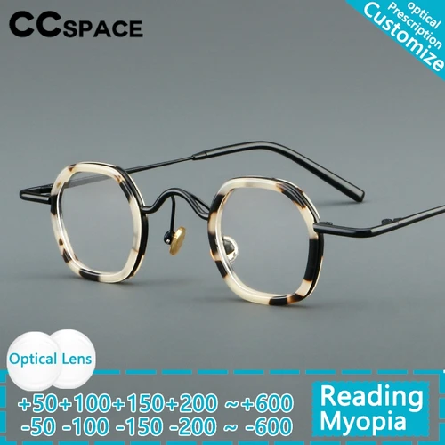 Gafas de lectura redondas de acetato Vintage a la moda, montura poligonal para hombres y mujeres, gafas graduadas personalizadas de marca de diseñador