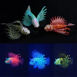 Artificial Luminous Lionfish Fish Tank Landscape Silicone Fake Fish Glow In Dark Aquarium Decoration