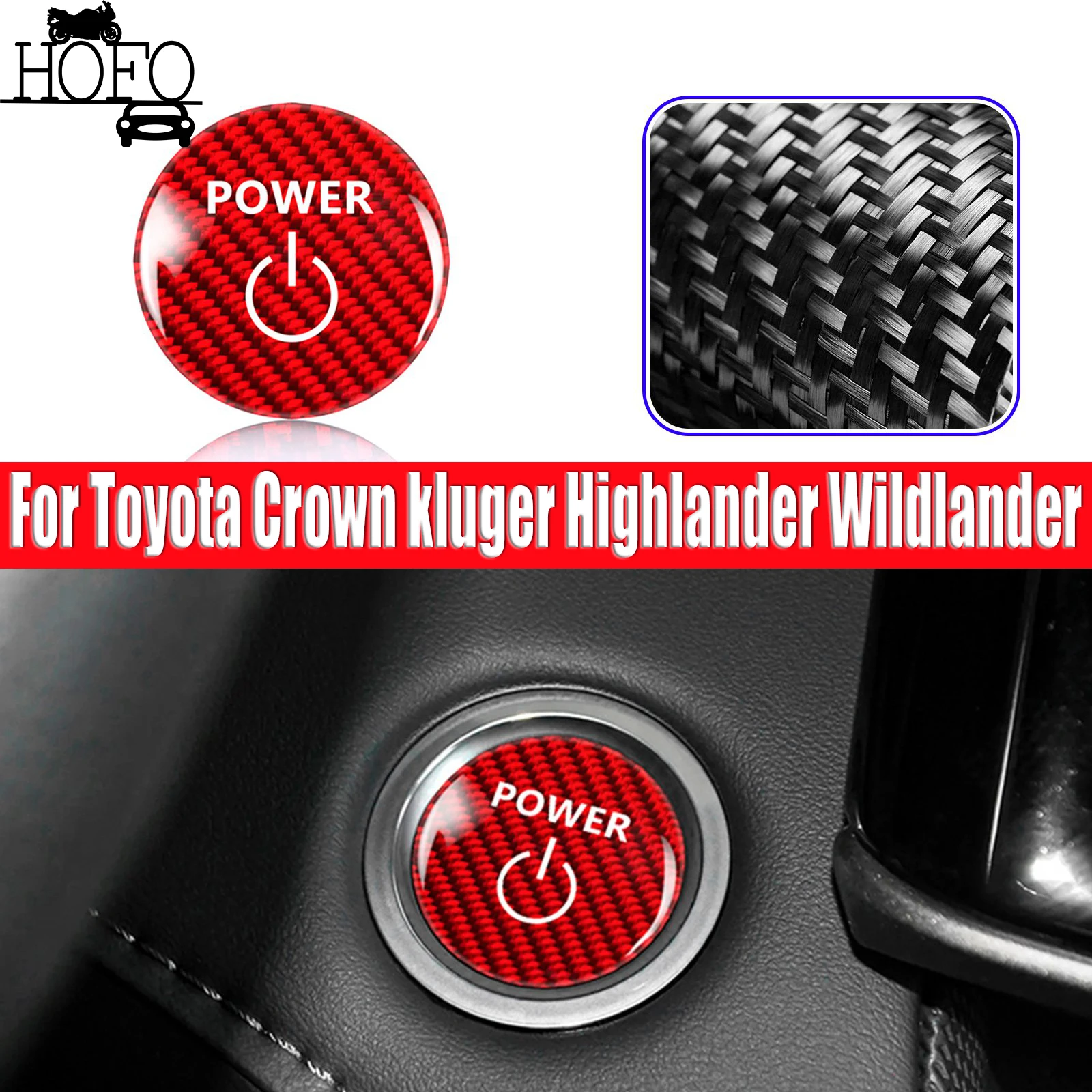 

Push-to-Start Button Cover Trim For Toyota Crown kluger Highlander Wildlander