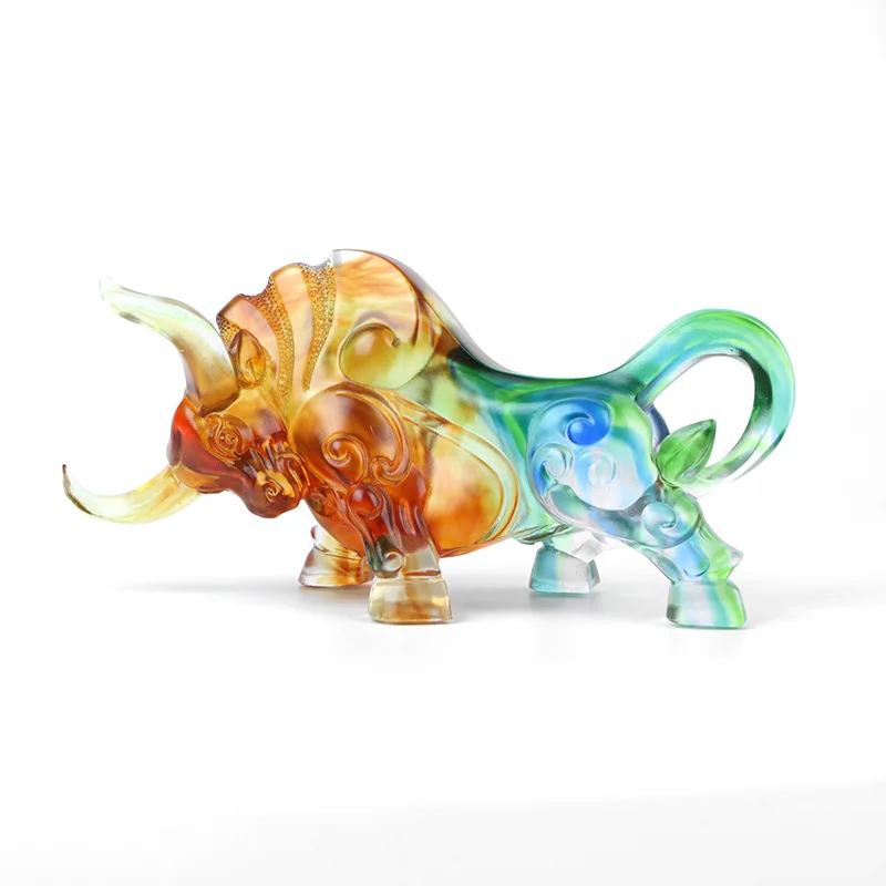 

Bullish, glazed desk ornaments, zodiac Year of the Ox souvenirs, ancient glazed ornaments, bullish