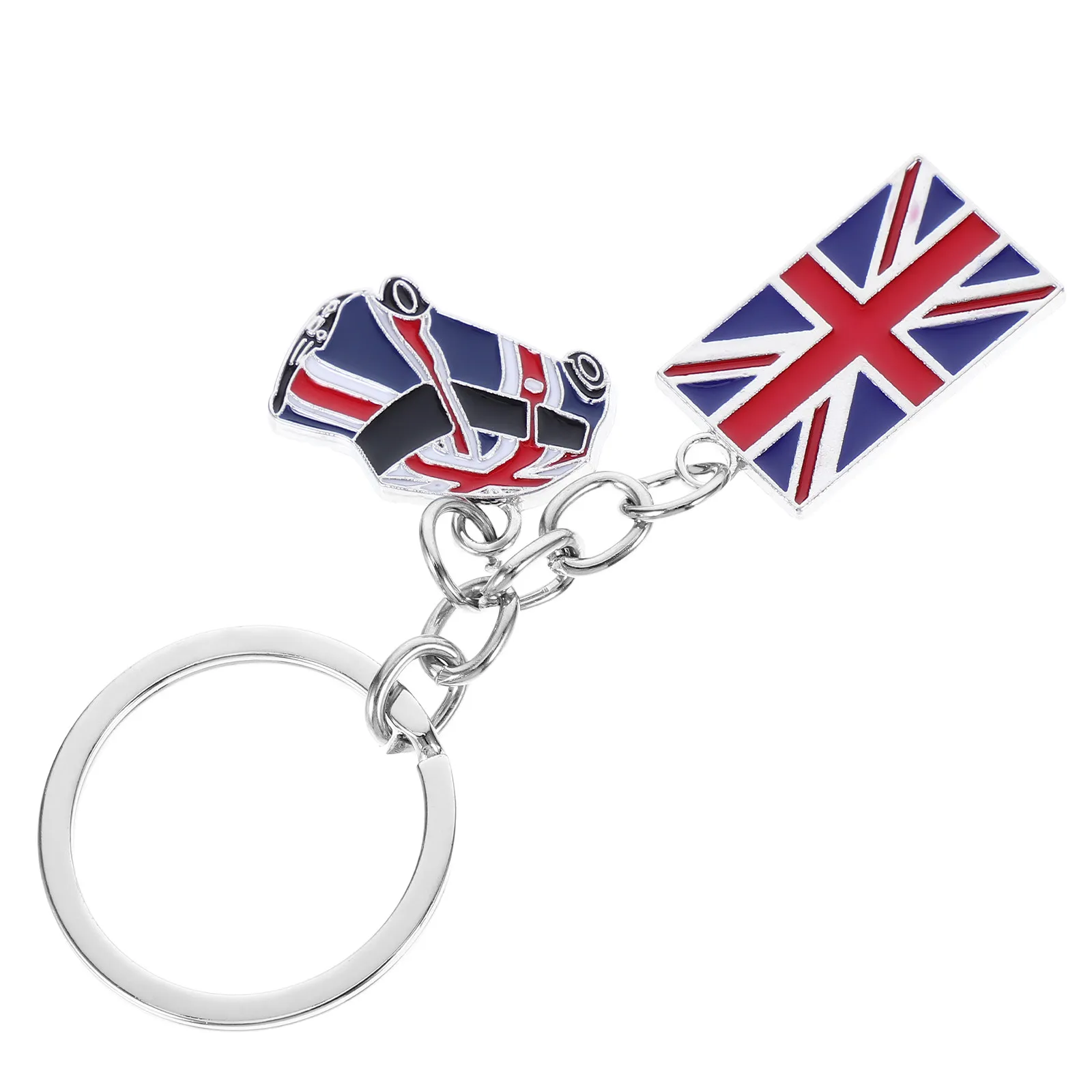 Uk Flag Car Keychain British Style Metal Pendant Creative Mini Keyring for Car Handbag Cute Vintage National Flag Decoration
