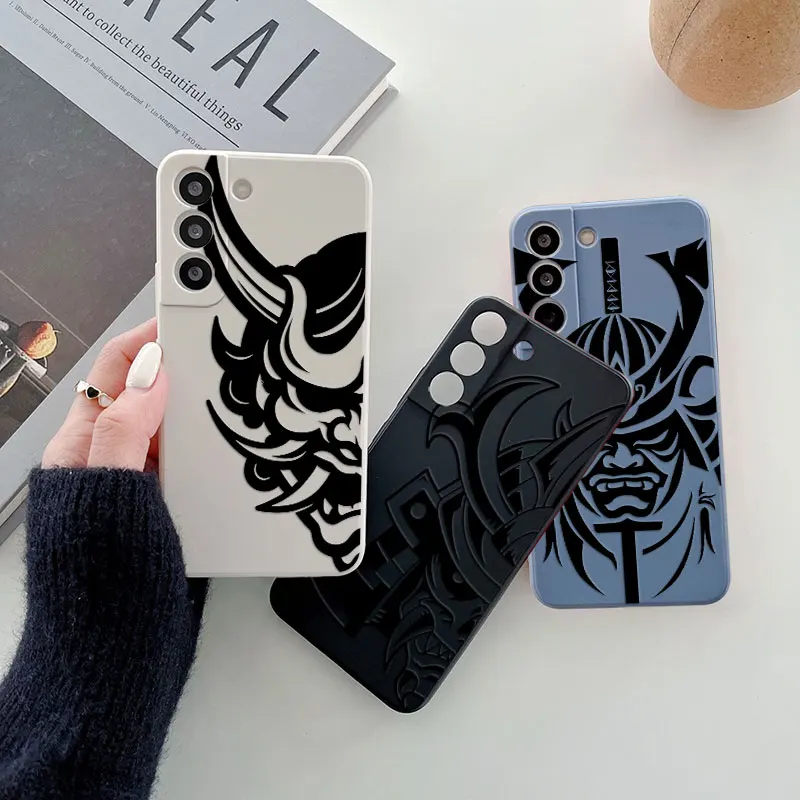 Warrior Mask Helmet Samurai Phone Case For Samsung Galaxy S26 S25 Ultra S24 S23 S22 Plus S21 S20 FE S26 A37 A57 5G Silicon Cover