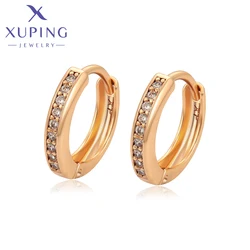 Xuping Jewelry New Arrival Simple Huggies Earring Gold Color Hoop Earrings for Women Gift X001068697
