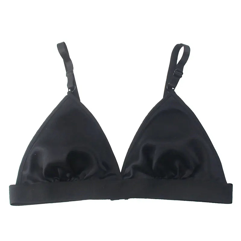 Silk bra, double-sided mulberry silk bra, without steel ring, thin bikini triangle cup bra, comfortable, breathable,