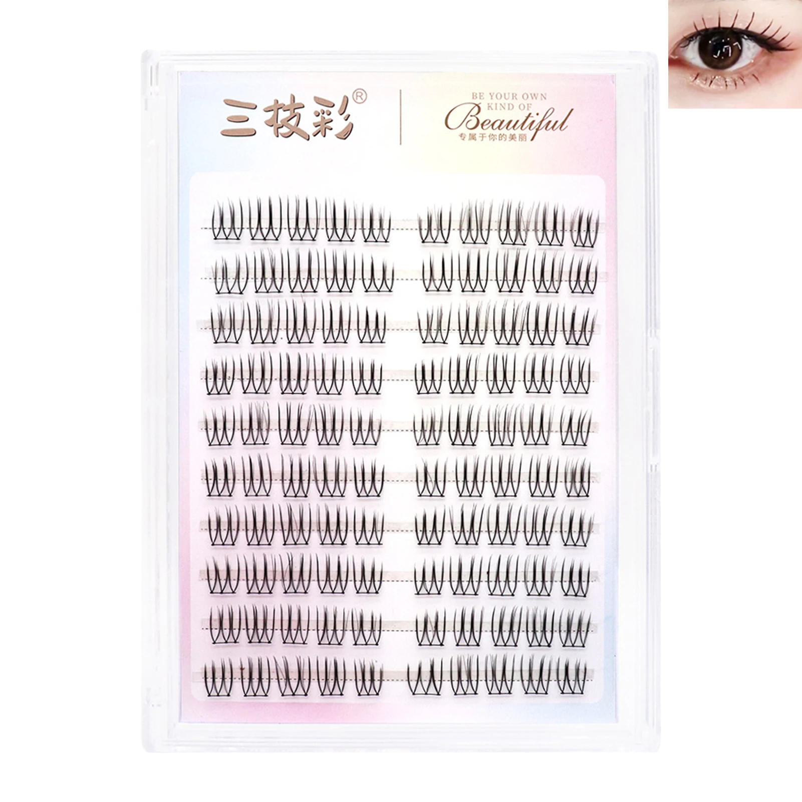 7/8/10 Rows Segmented Korean Female Group False Eyelashes Cosplay Individual Eyelash Clusters Dense Manga Artificial Eyelashes