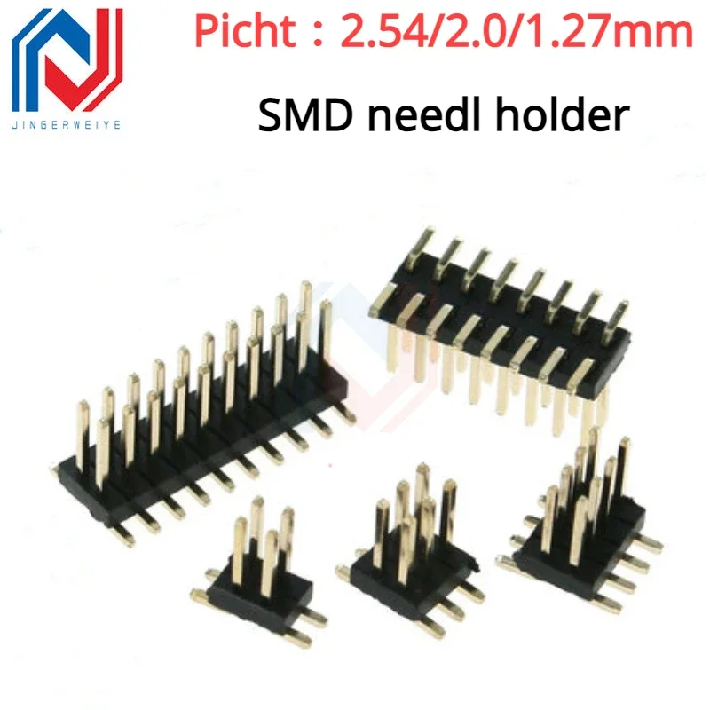 

10Pcs 2.54mm /2.0mm /1.27mm Pitch SMD SMT Double Row Male PIN Header 2*2/3/4/5/6/7/8/10/12/20/40/50 PIN Strip Connector