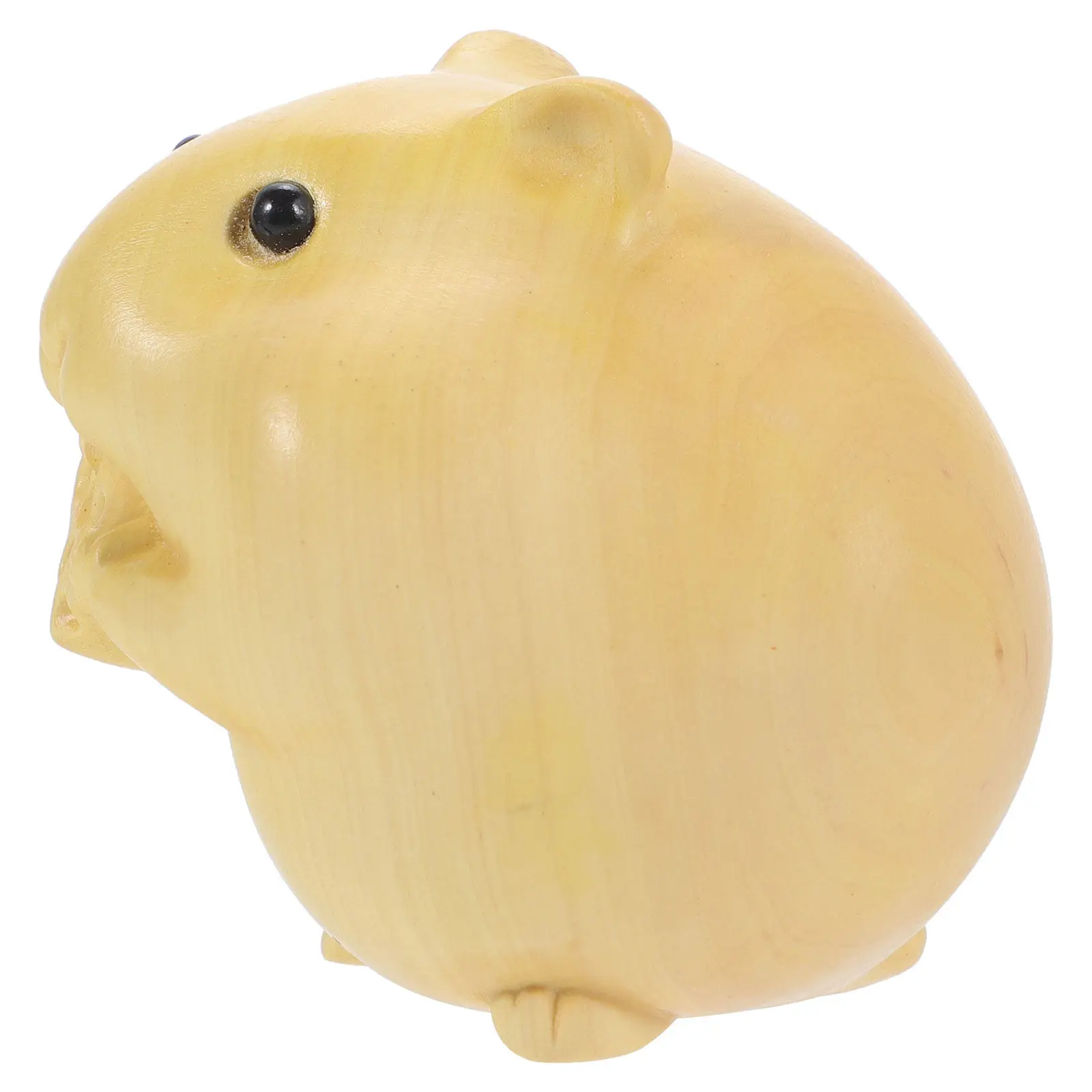 Handcrafted Boxwood Hamster Statue Compact Wood Animal Decoration for Desk Table Shelf Living Space Office Decor Unique Gift