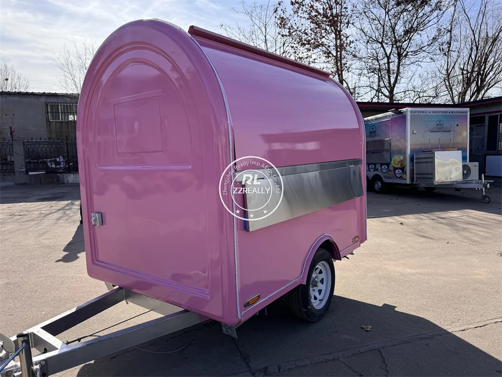 Street Multifunctional Mobile Coffee Ice Cream Cart Food Trailer Fully Equipped Mobile Kitchen Food Truck For Sale - Image 3