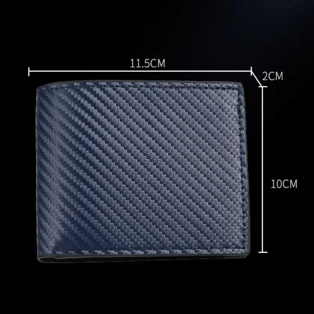 الحد الأدنى بو الجلود الرجال محفظة قصيرة أسود أزرق القهوة اثنين أضعاف جيوب متعددة سعة كبيرة حامل بطاقة الهوية الرجال النساء #6