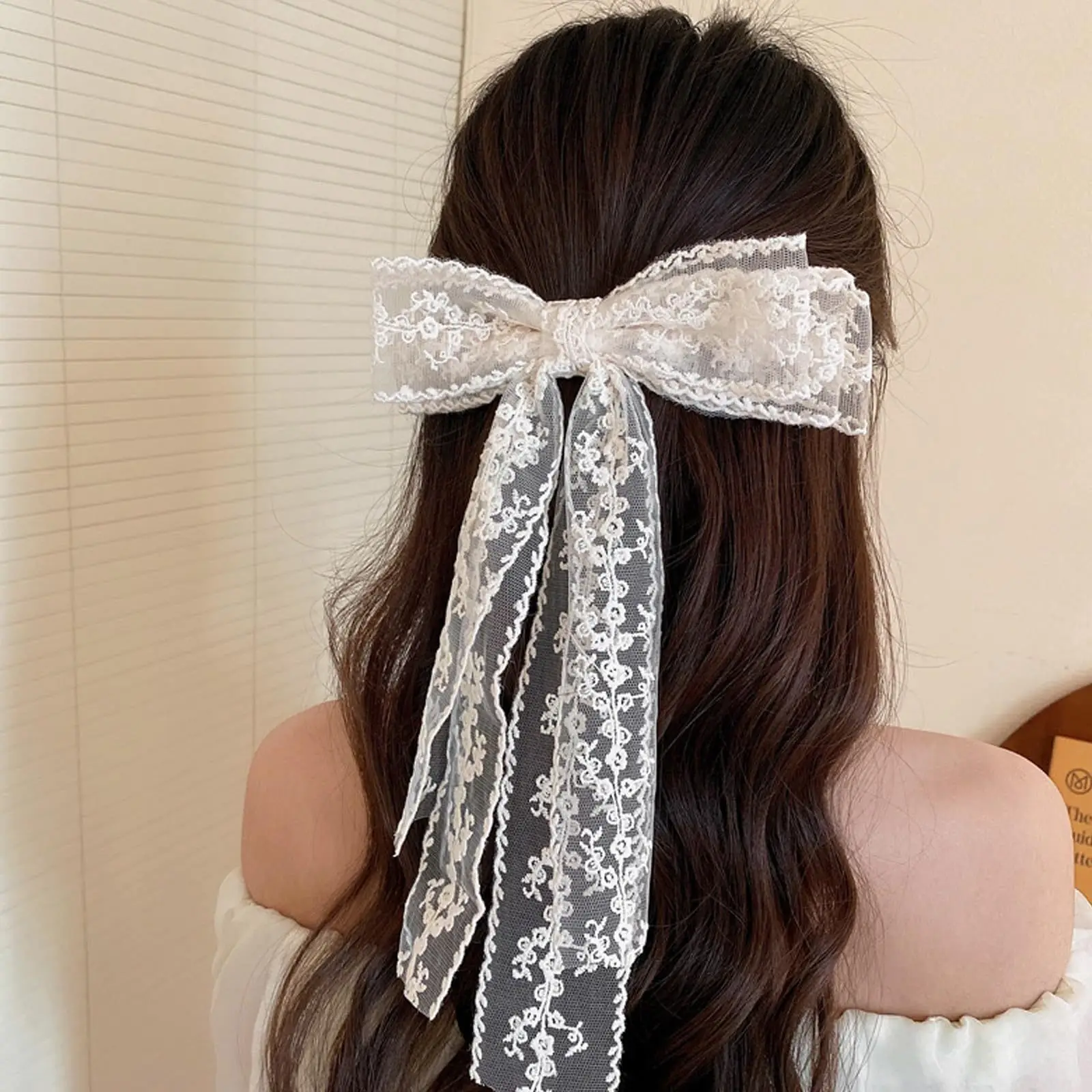 Elegant Lace Bow Hair Clip for Women Trendy Cute Hairpins Headdress Headband with Clip Barrettes Girls Hair Accessories