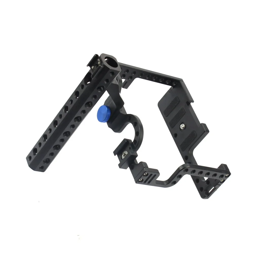 Kamera Käfig für Panasonic Lumix GH5 / GH5s Schutzhülle Spiegellose System Cam Montage Halterung Aluminium mit Top Griff Grip – Detail 4