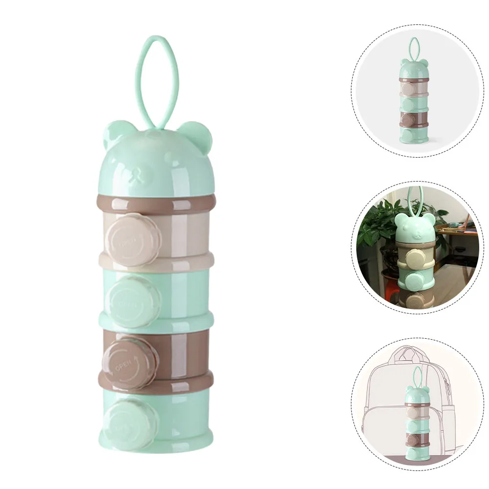 

2Pcs Portable Stackable Formula Dispenser for Travel Non-Spill Milk Powder Container 4-Layer Kids Snack Protein Powder Storage