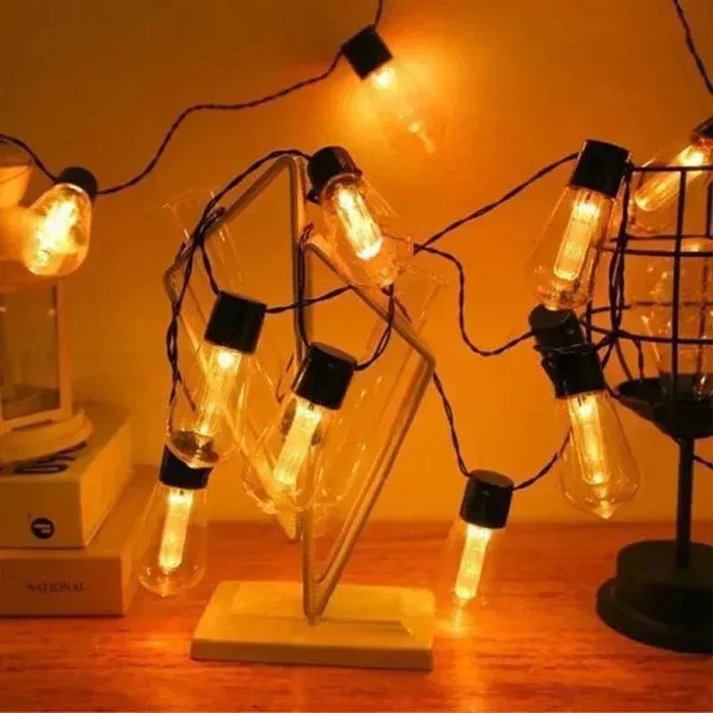 Edison Light Outdoor String Shatterproof Bulbs, Waterproof LED Solar Hanging Ambience Lights, for Yard Garden Patio Bistro