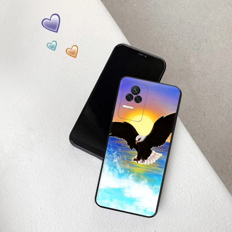 Phone Case for Redmi Note11 Pro 10S 11S 10A 10C Xiaomi 11T 10T Note 10 11 Lite Fashion Eagle Animal Soft Black Anti-Drop Cover