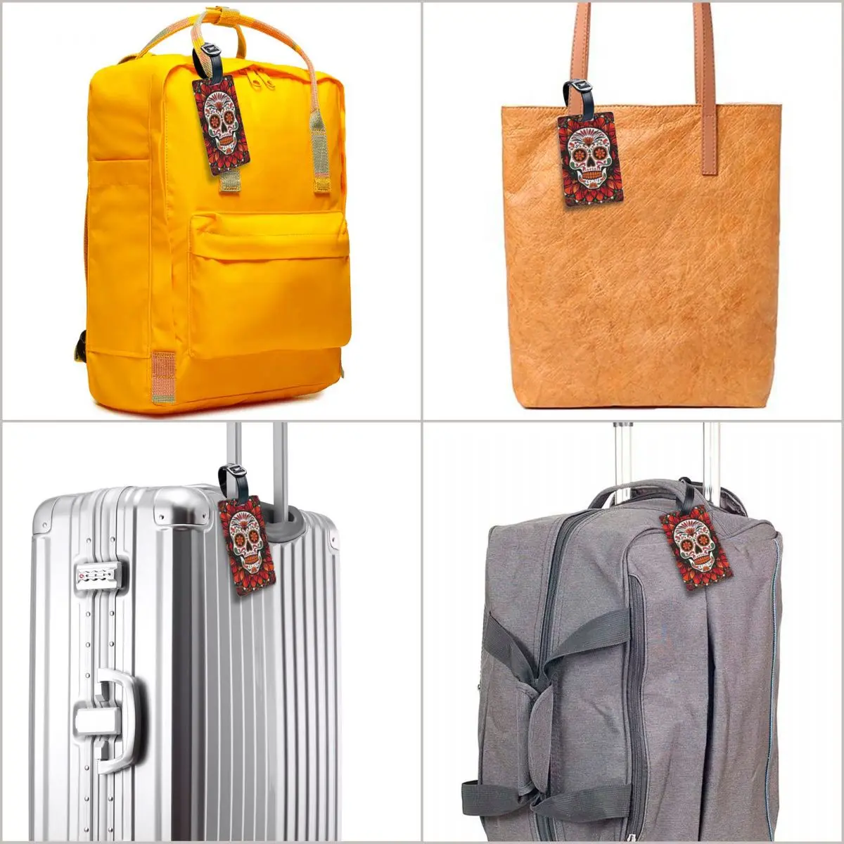 Mexican Skull Calavera Illustration Luggage Tags Suitcase Accessories Travel Baggage Boarding Tag Label Holder ID Name Address