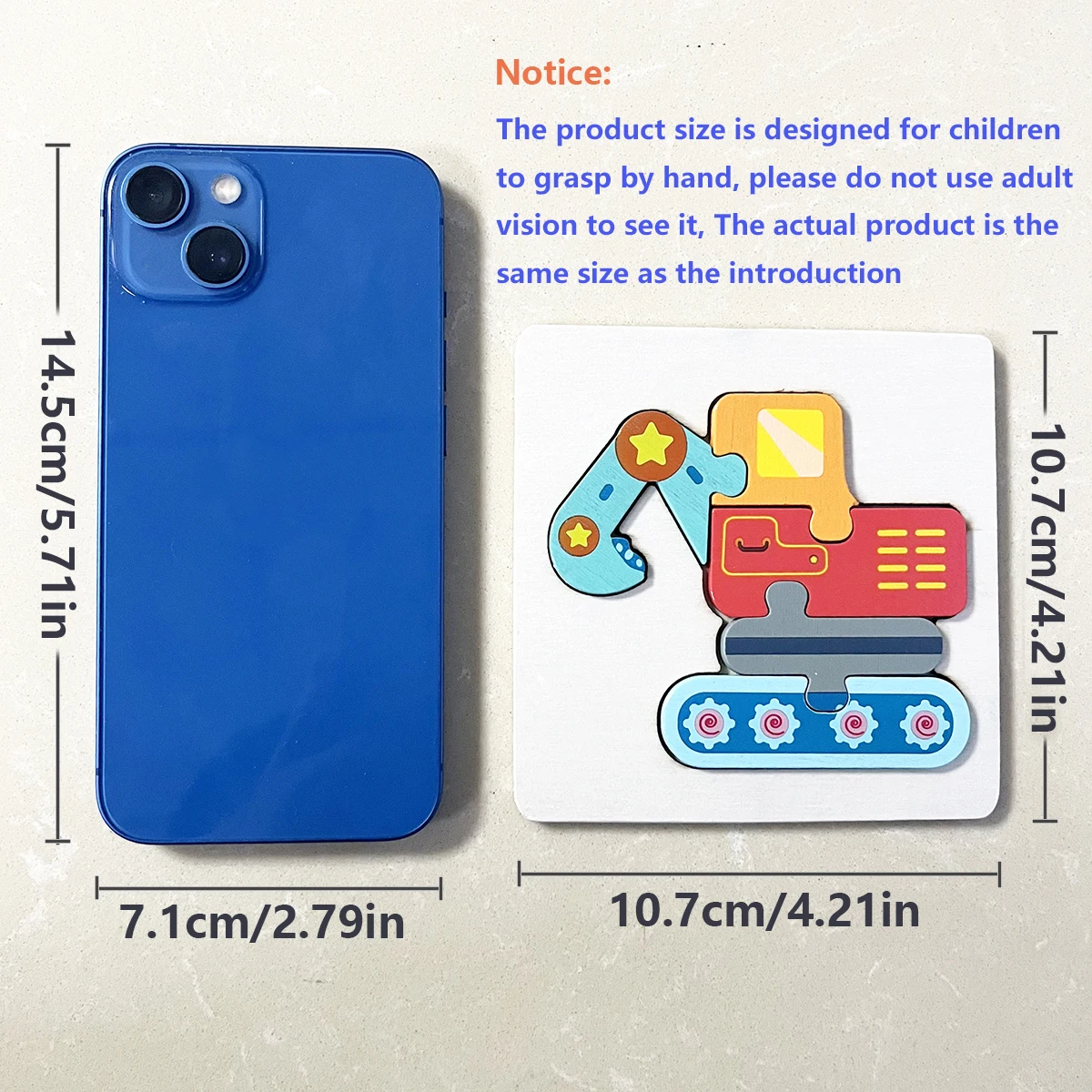 1 قطعة 10.7 سنتيمتر الملونة ثلاثية الأبعاد الألغاز للأطفال الكرتون الحيوانات بازل قطع ألعاب الأطفال ألعاب خشبية تعليمية #6