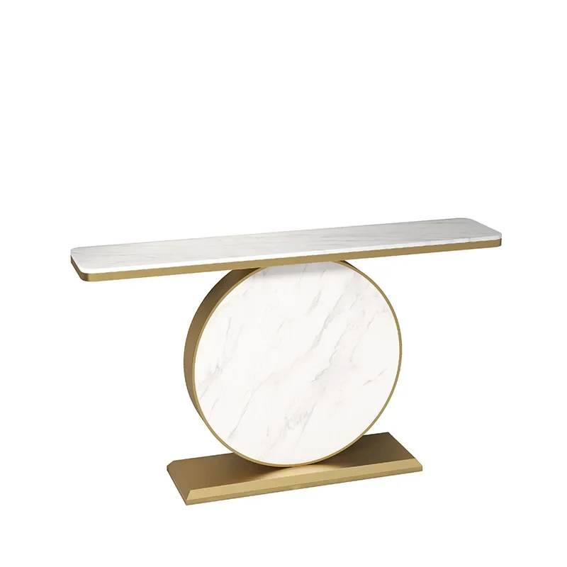 New Chinese-style entrance table, semi-round entry ultra-narrow entrance cabinet