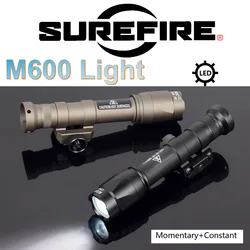 SureFire-Tactical Scout Light, interruptor de pressão dupla, Airsoft AR15 Rifle, caça Arma Lanterna, LED SF Gun Lamp, M600, M600B, M600C