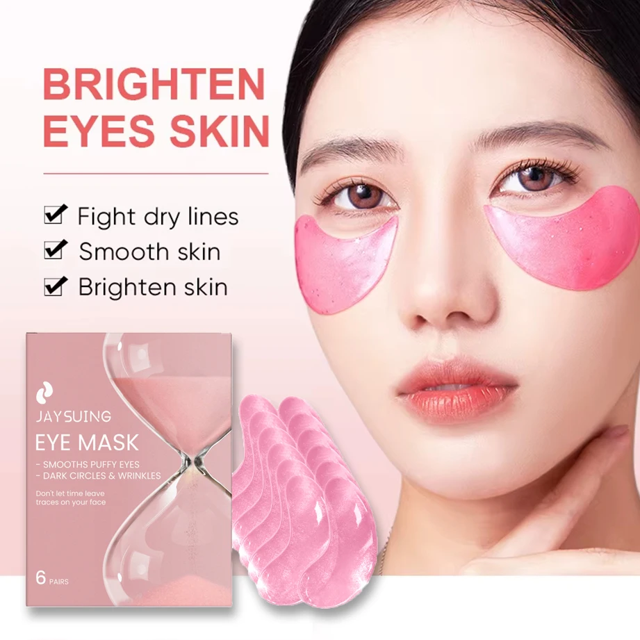 

6pcs Rose Hyaluronic Acid Eye Mask Lifting Anti Dark Circles Remove Eyes Bags Moisturizing Firming Eye Patches Eyes Skin Care