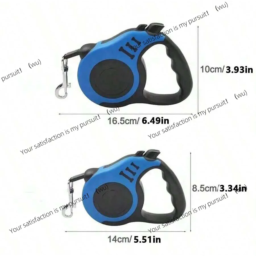 Pet automatic retractable nylon leash, bone pattern dog walking leash