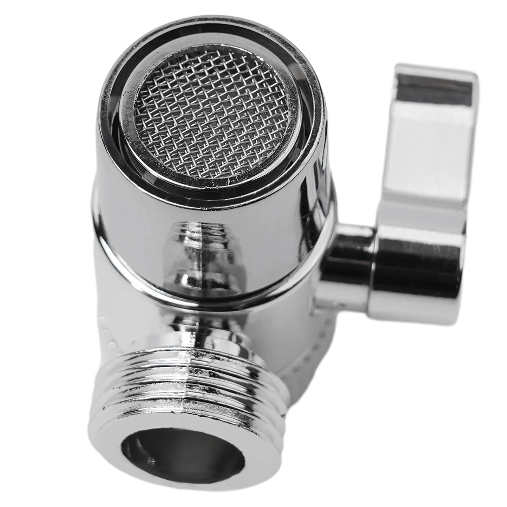 3 Way Diverter Valve Water Tap Connector, Kitchen Faucet Adapter Sink Splitter, Chrome Finish, M22 X M24 Connection Sizes