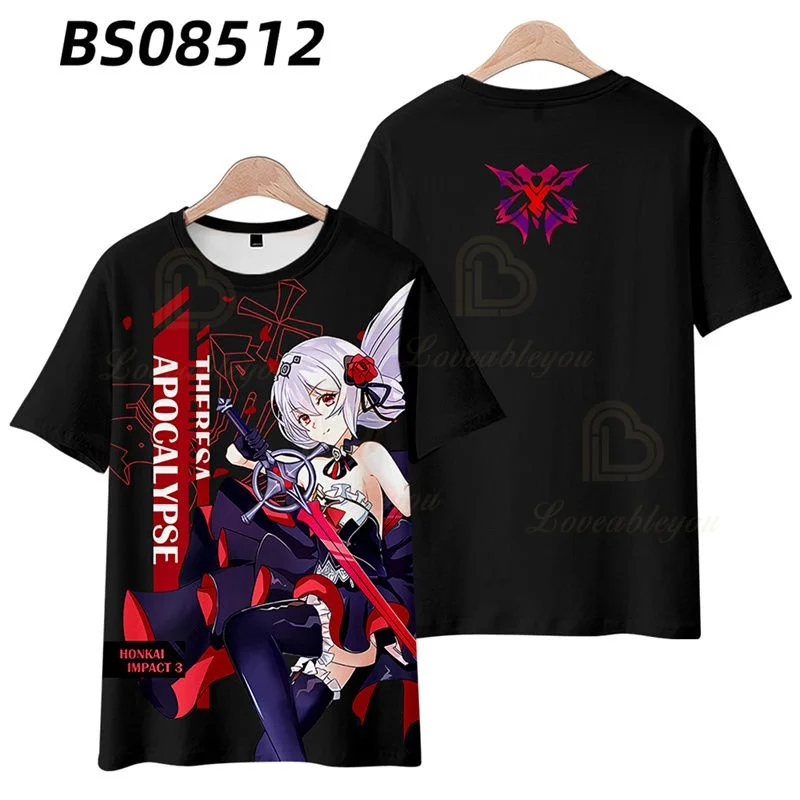 Genshin Impact Cosplay Birthday T Shirt Children Clothes Boy Girl Cotton Tee Tops Cartoon Anime Kids Clothes Gift