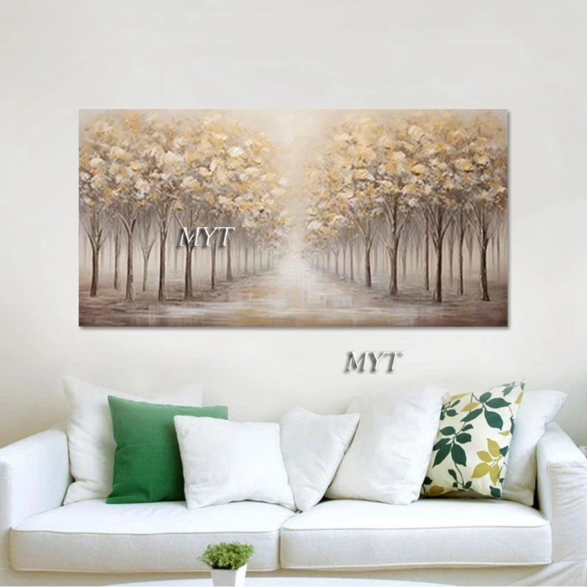 

Large Abstract Tree Canvas Painting, Wall Art Forest Picture for Hotel, 100% Handmade, China Imports, Newest Home Decoration