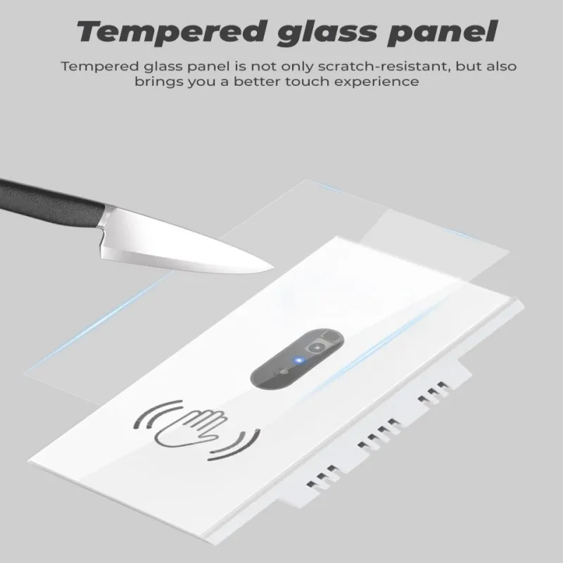 Smart Infrared Wall Light Motion Sensor Switch Glass Screen Panel No Touch Needed Home Infrared Human Body Detection Auto On Off