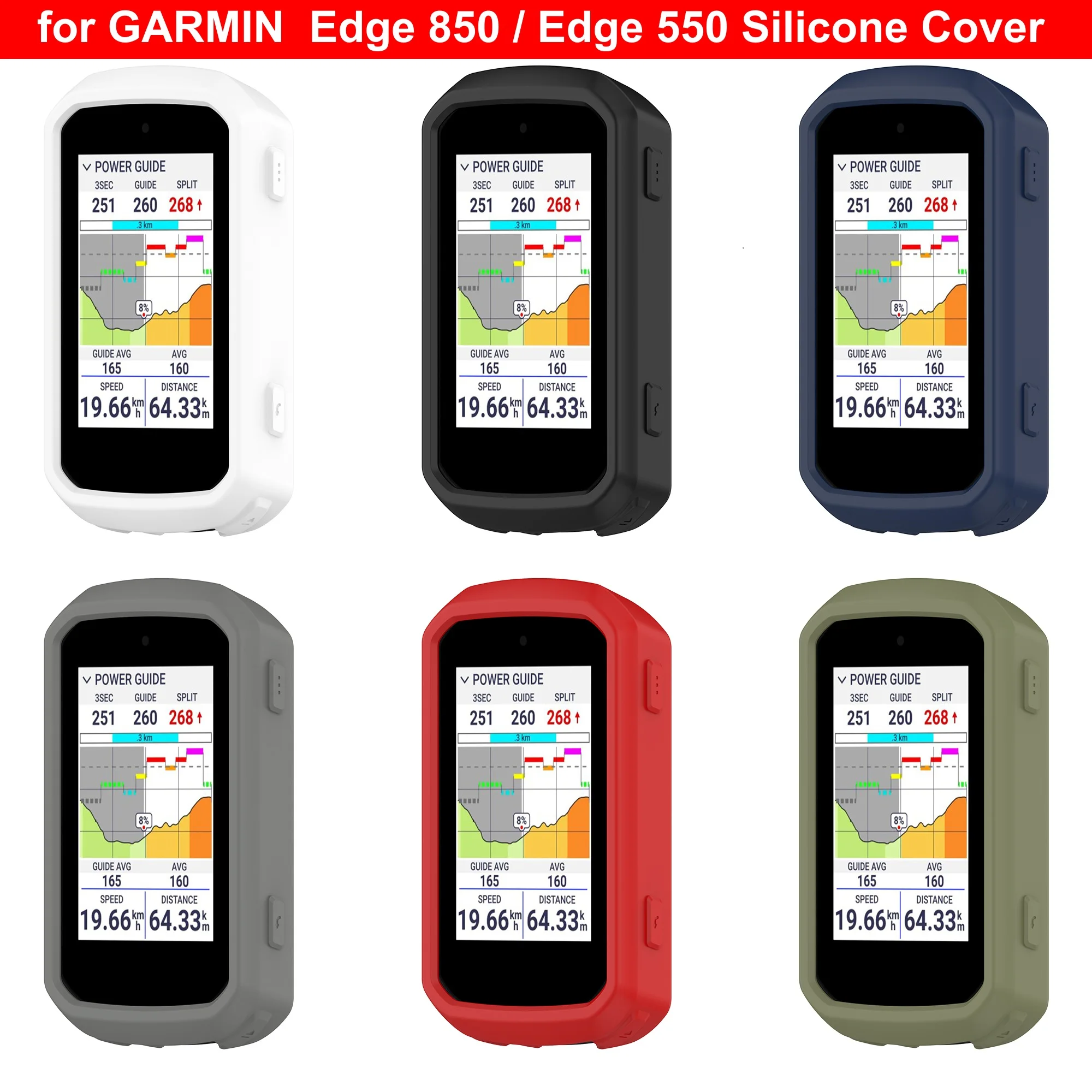 20-個の保護ケースガーミンエッジ-850-エッジ-550-自転車サイクリング-gps-保護フレーム衝突防止滑り止めシリコンカバー