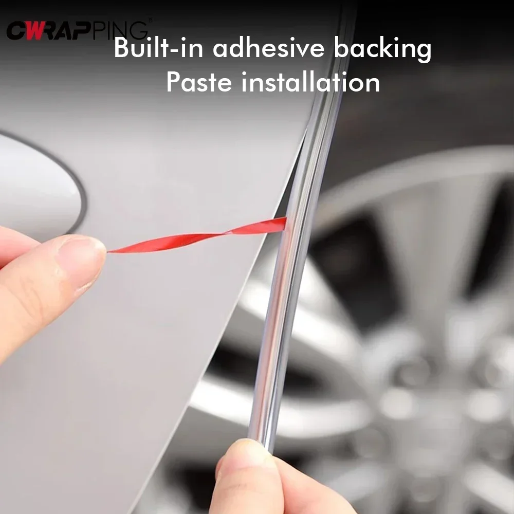 Car Door PVC Edge Protector Decorative Shape Scratch-proof Cover Waterproof Transparent Strip Car External Self-adhesive Parts