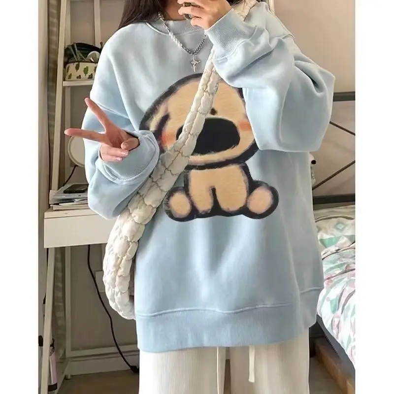 

Korean Fashion Women Sweatshirts Autumn and Winter New Cute Versatile Oversize Tops Students Loose Streetwear Woman