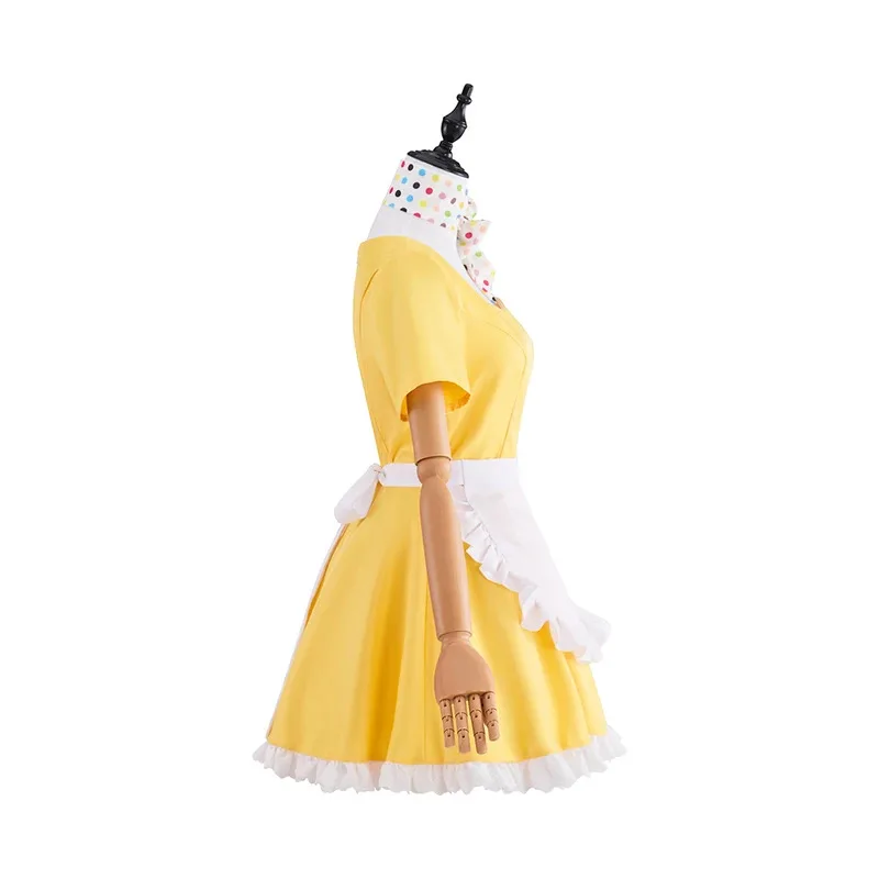 

asdh8@Jenna Hunterson Cosplay Musical Waitress Costume Women's Yellow Maid Uniform Dress Suit Halloween Carnival Party Baker Wor